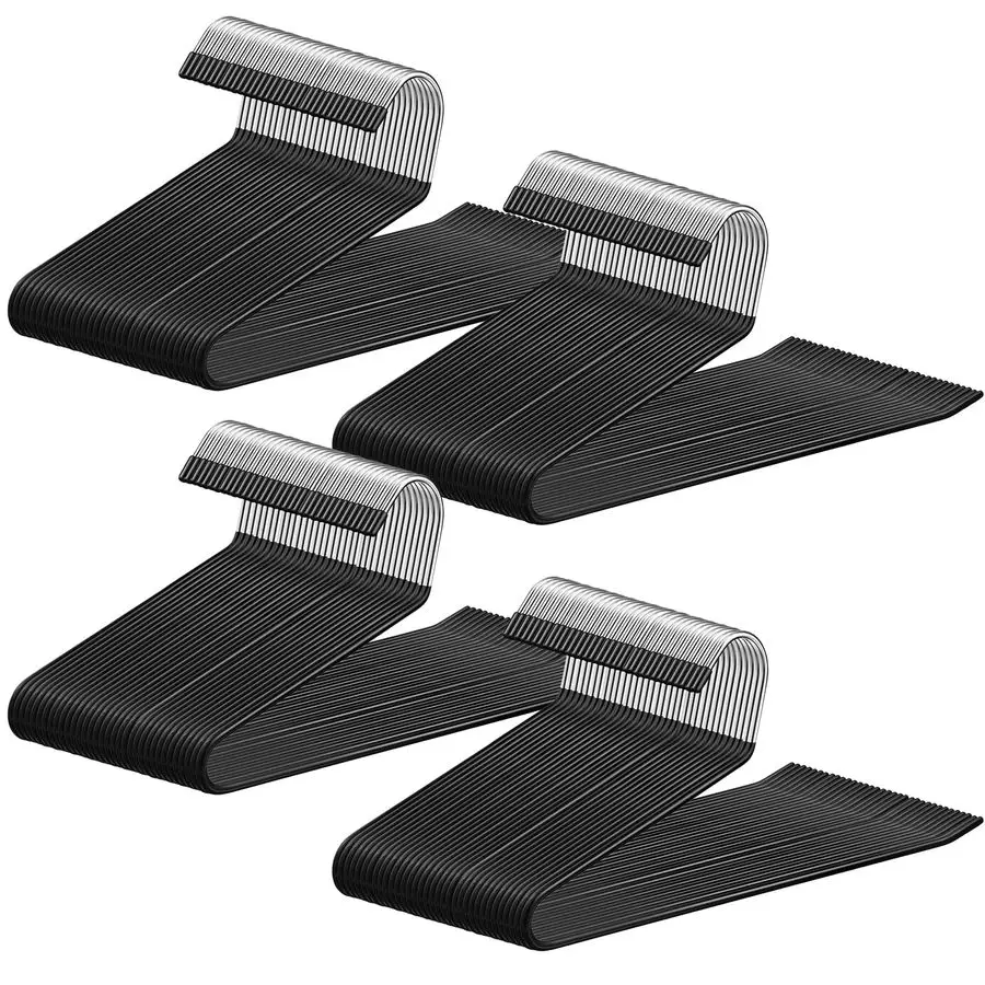 

80 Pack Open Ended Pants Hangers, Metal Non Slip Trouser Hangers, Anti Rust Chrome Rubber Coating Slack Jeans, Heavy Duty Space