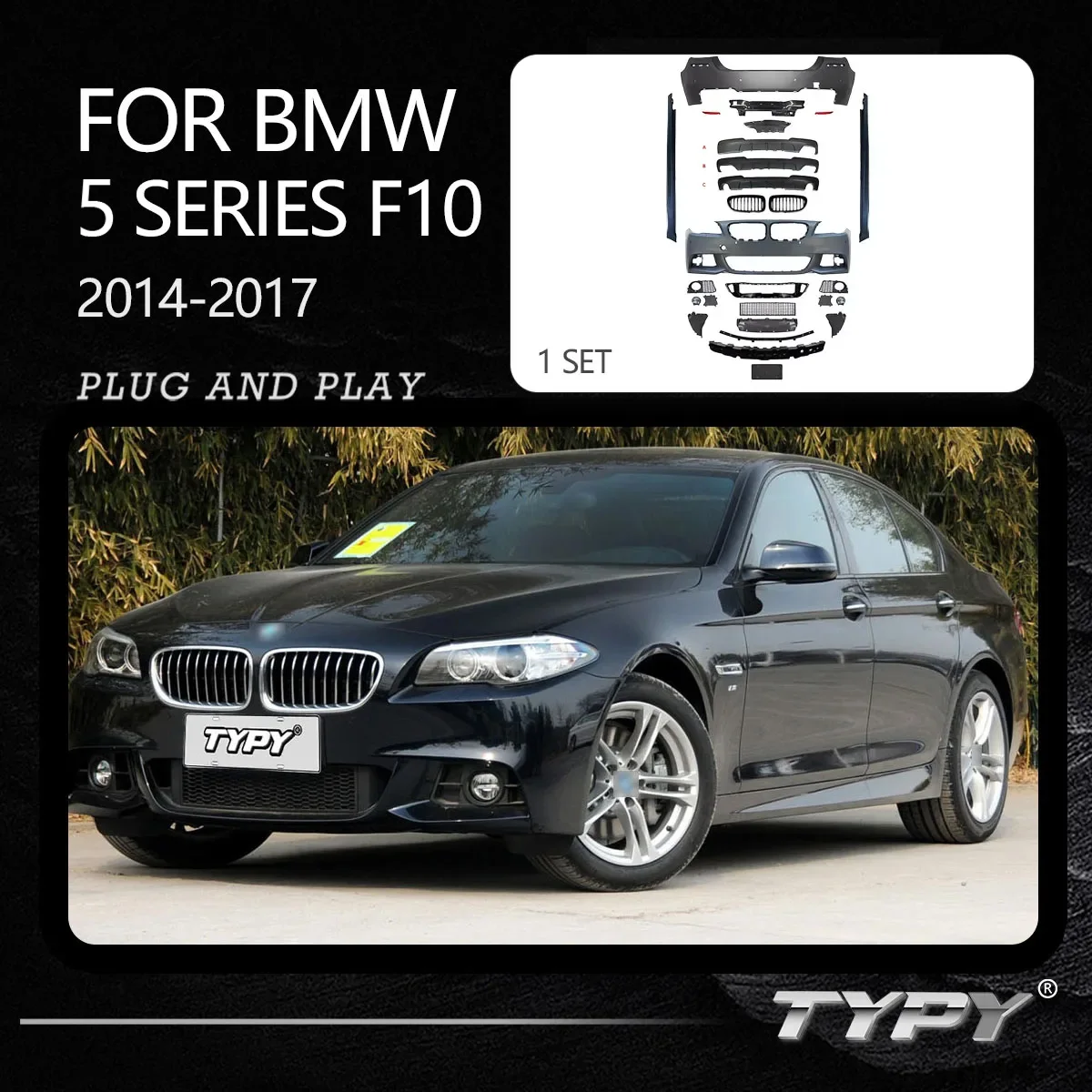 TYPY Body kits For BMW 5 Series 2010-2016 F10 Modified M-Tech Body Kits Front Dnd Rear Bumpers 1:1 Design Car Accessories