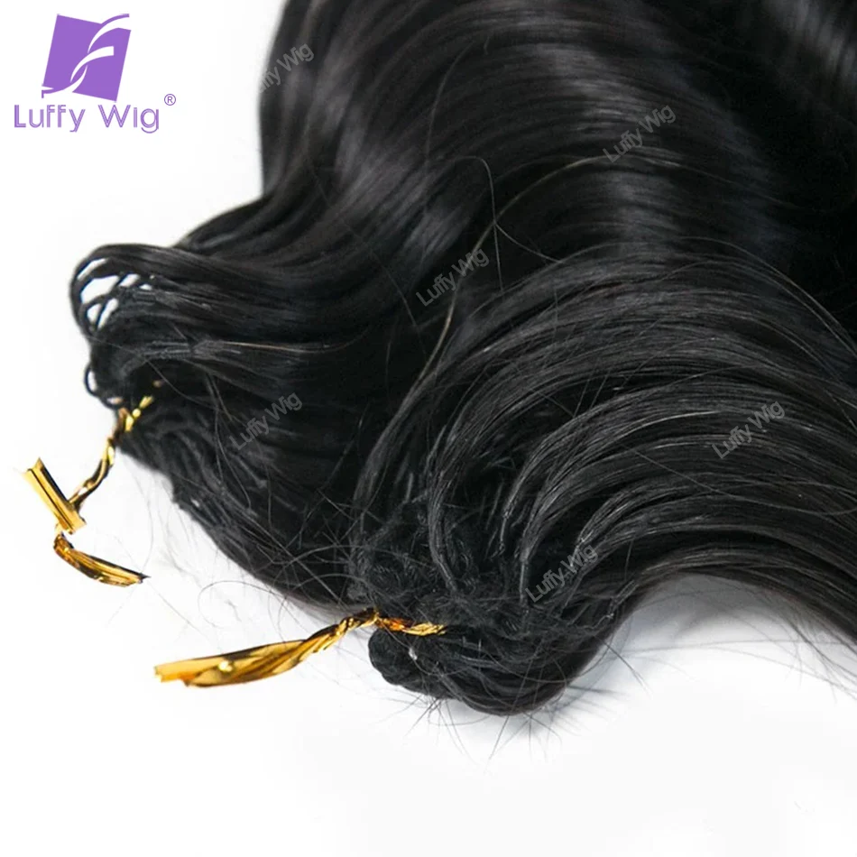 Pre Gescheiden Gehaakte Vlechten Human Hair Extensions Diepe Golf Birmese Remy Haarbundels Met Lus Knooploos Voor Vlechten Krullend