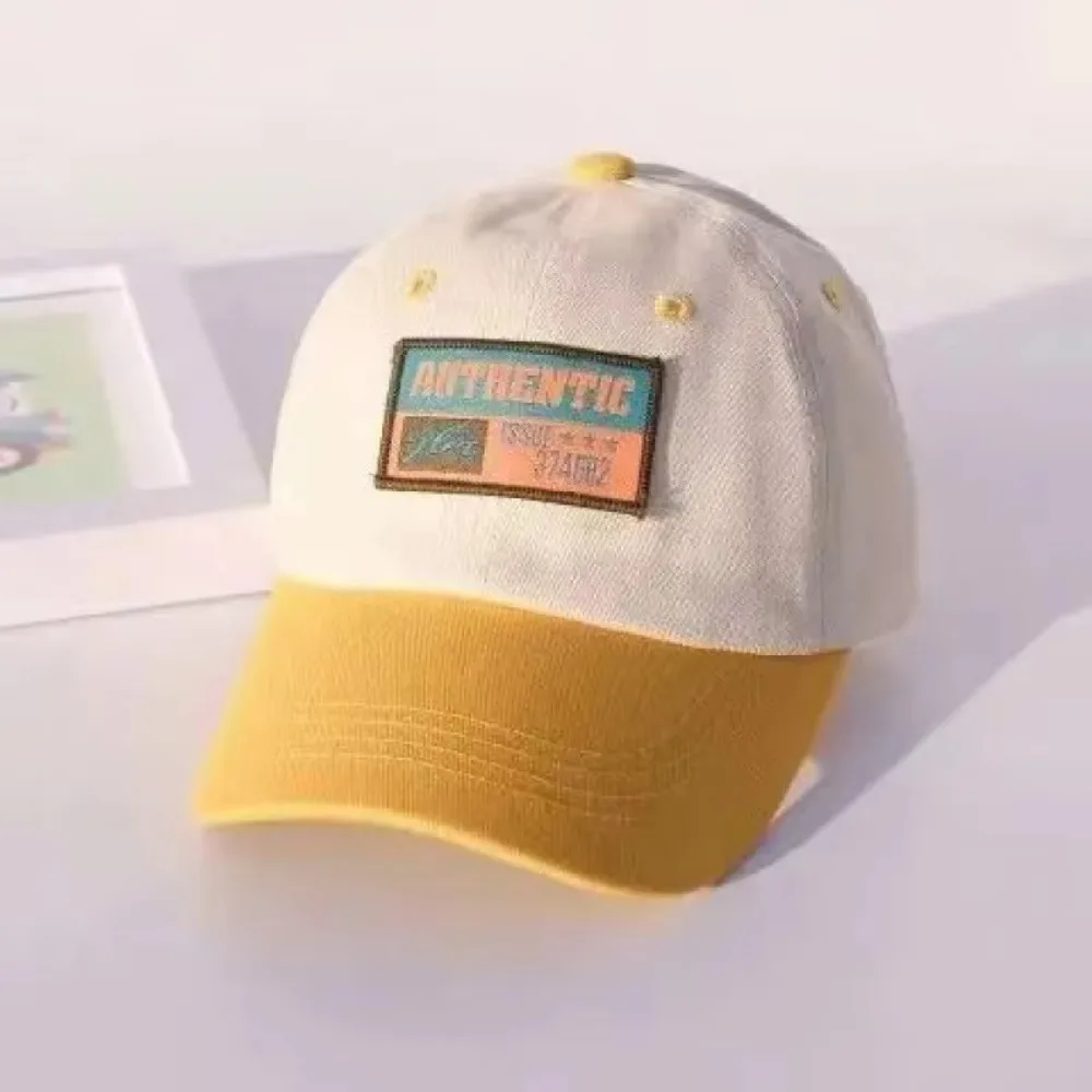 

2-6year Patchwork Baseball Hat Adjustable Outdoor Duck Tongue Cap Children Sun Protection Visors Peaked Hats Boys Girls