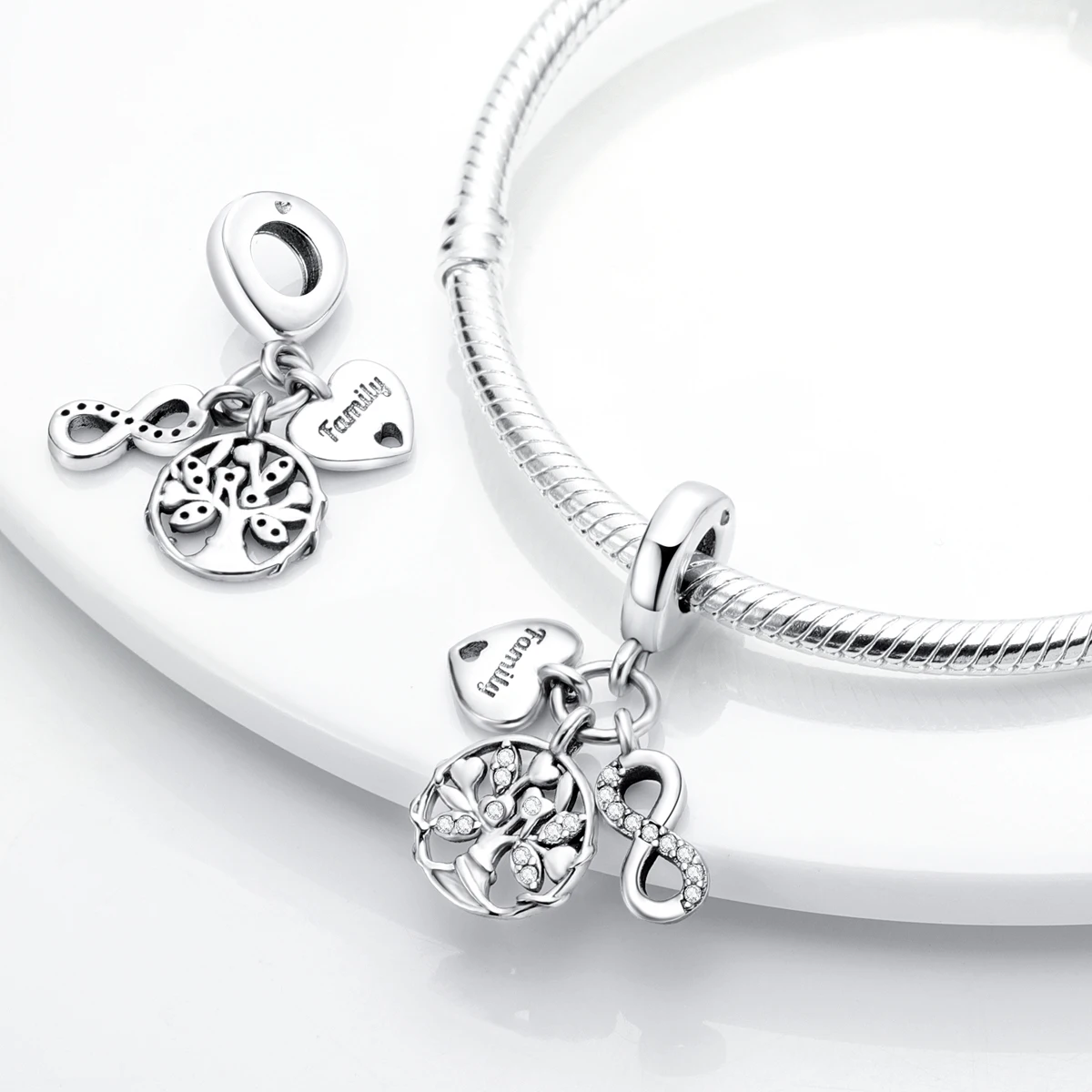 925 Silver Charm Tree of Life Family Pendant Fit Bracelet Diy For Lady Original Jewelry