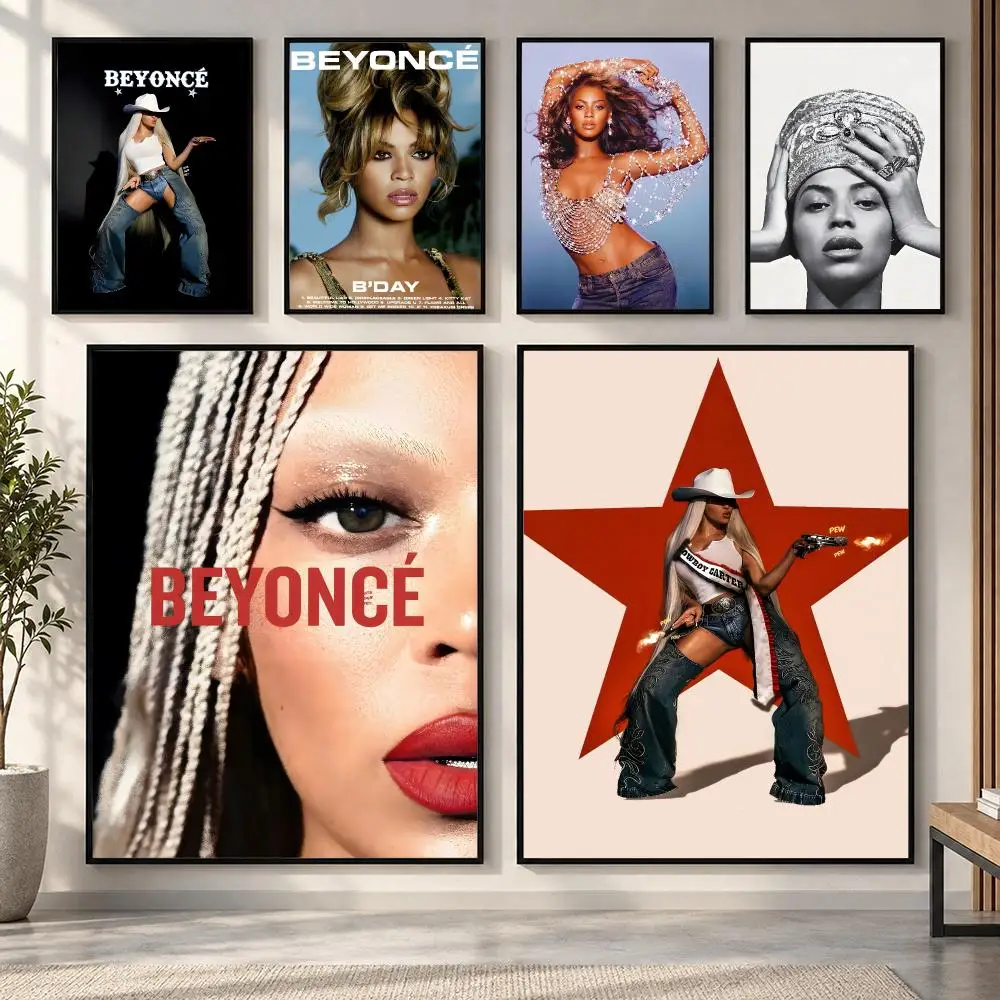 B-Beyonce Renaissance Singer Poster HD art sticky wall waterproof home living room bedroom bar aesthetic decoration
