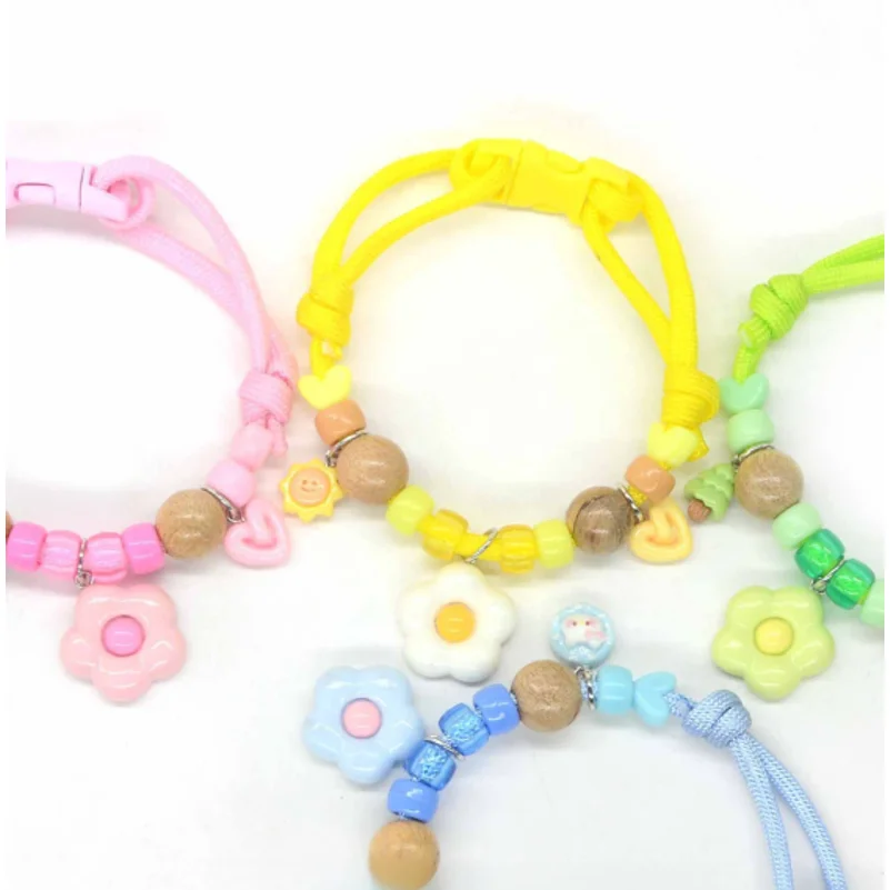 Adjustable Pet Dopamine Bead Flower Pendant Outing Small Dog Anti-strangulation Jewelry Suitable for All Pets