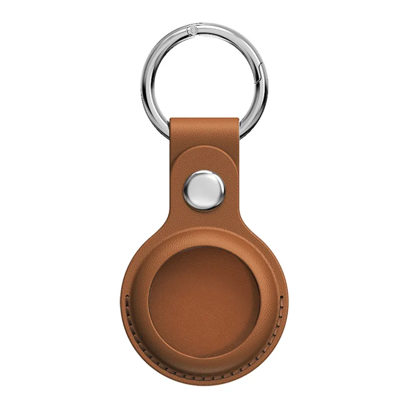 Skórzany brelok do Apple Airtags pokrowiec ochronny zderzak Shell Tracker akcesoria Anti-scratch Air Tag kluczowy uchwyt pierścieniowy