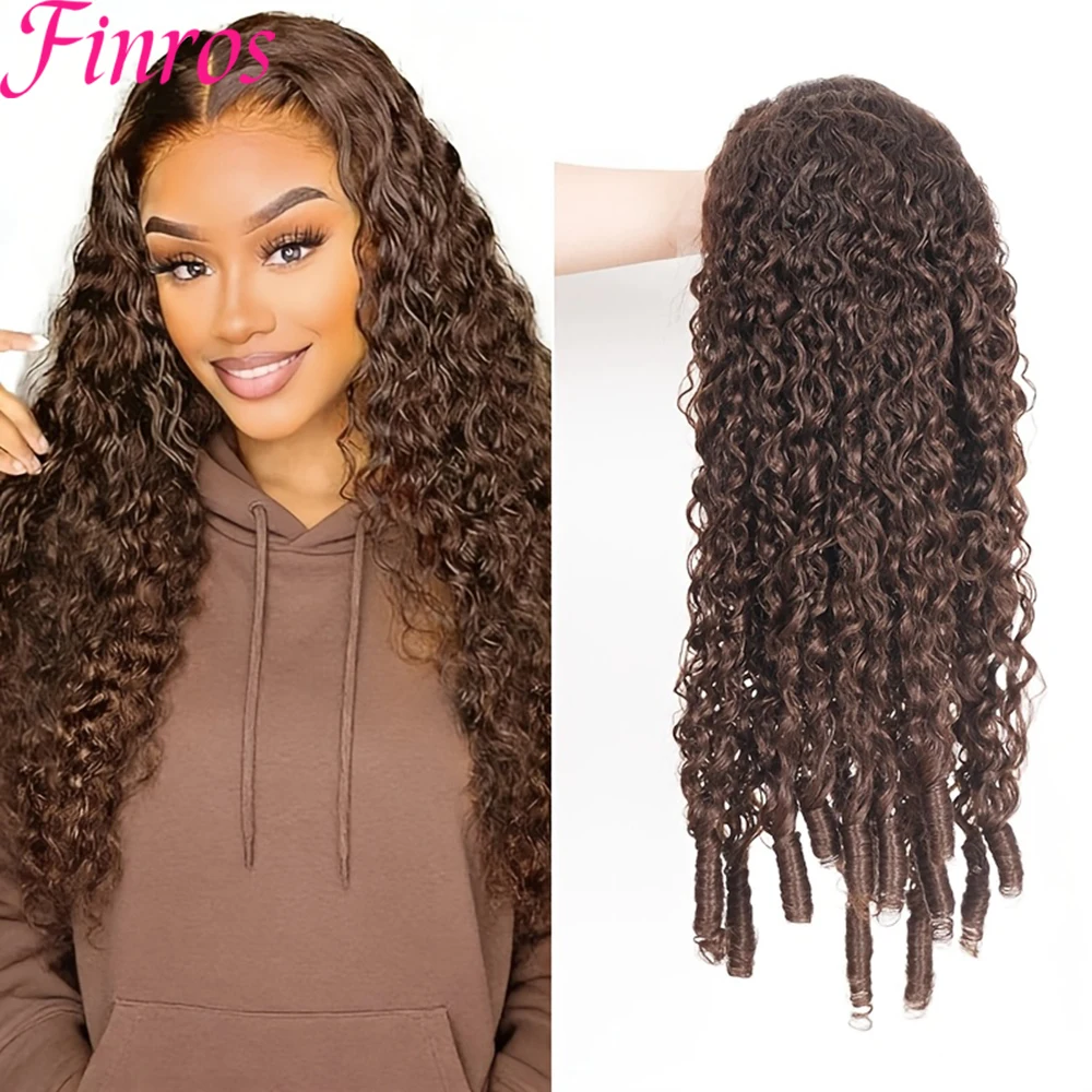200 Density 13x6 Frontal Lace Burmese Curly Human Hair Wigs Chocolate Brown Burmese Water Curly Full Lace Front Wigs Pre Plucked