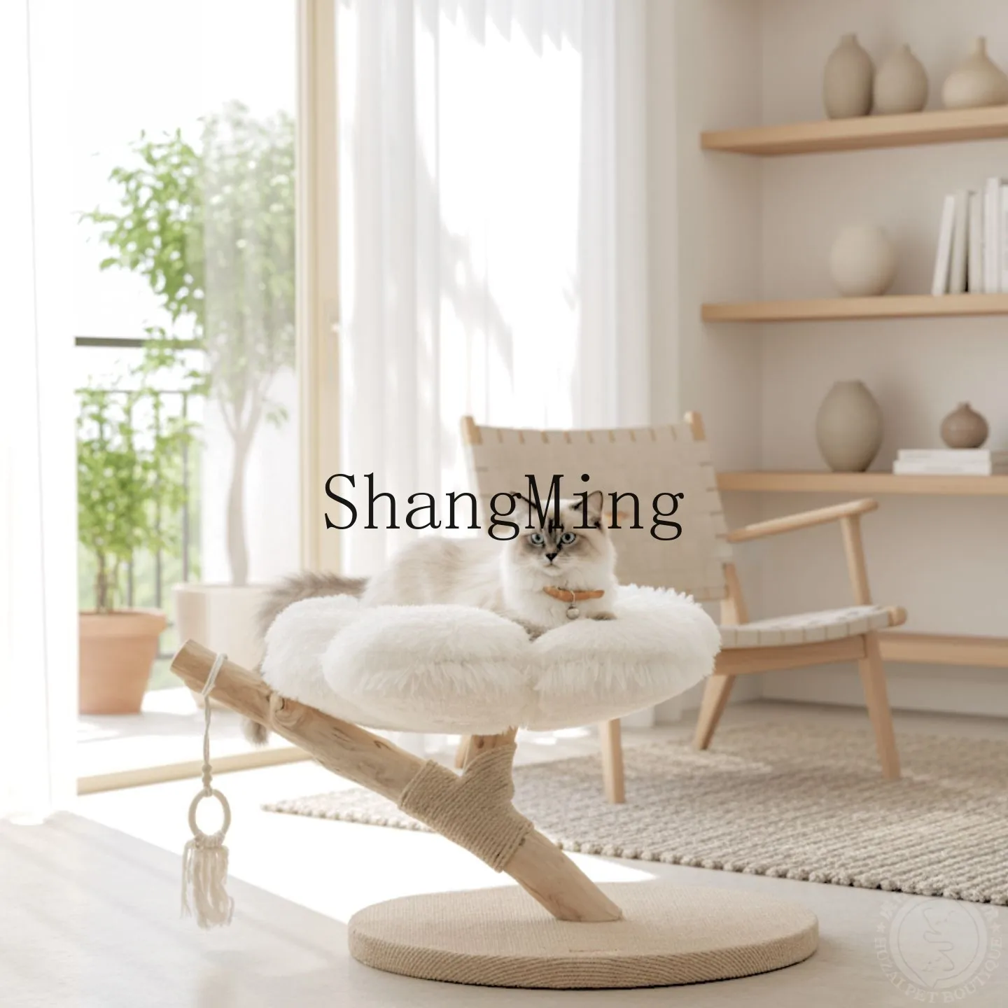 CLSolid Wood Tree Nest Pet Supplies Jump Platform One Flower Cat Climbing Frame Flower Shelf