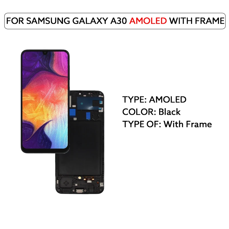 LCD Display Voor Samsung Galaxy A30 A305 LCD Touch Screen Digitizer Vergadering Panel A305F A305G A305N A3050 Display Reparatie Onderdelen