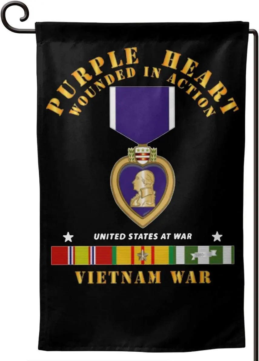 Purple Heart Wia W Vn SVC Garden Flag Home Flag Outdoor Flags Double Sided Flag