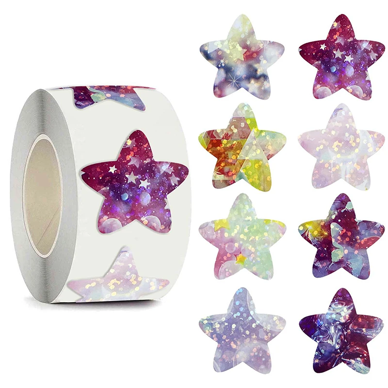 

500 шт. самоклеящиеся наклейки со звездами и космосом, награды, декоративные подарки с наклейками, этикетки 1 дюйм