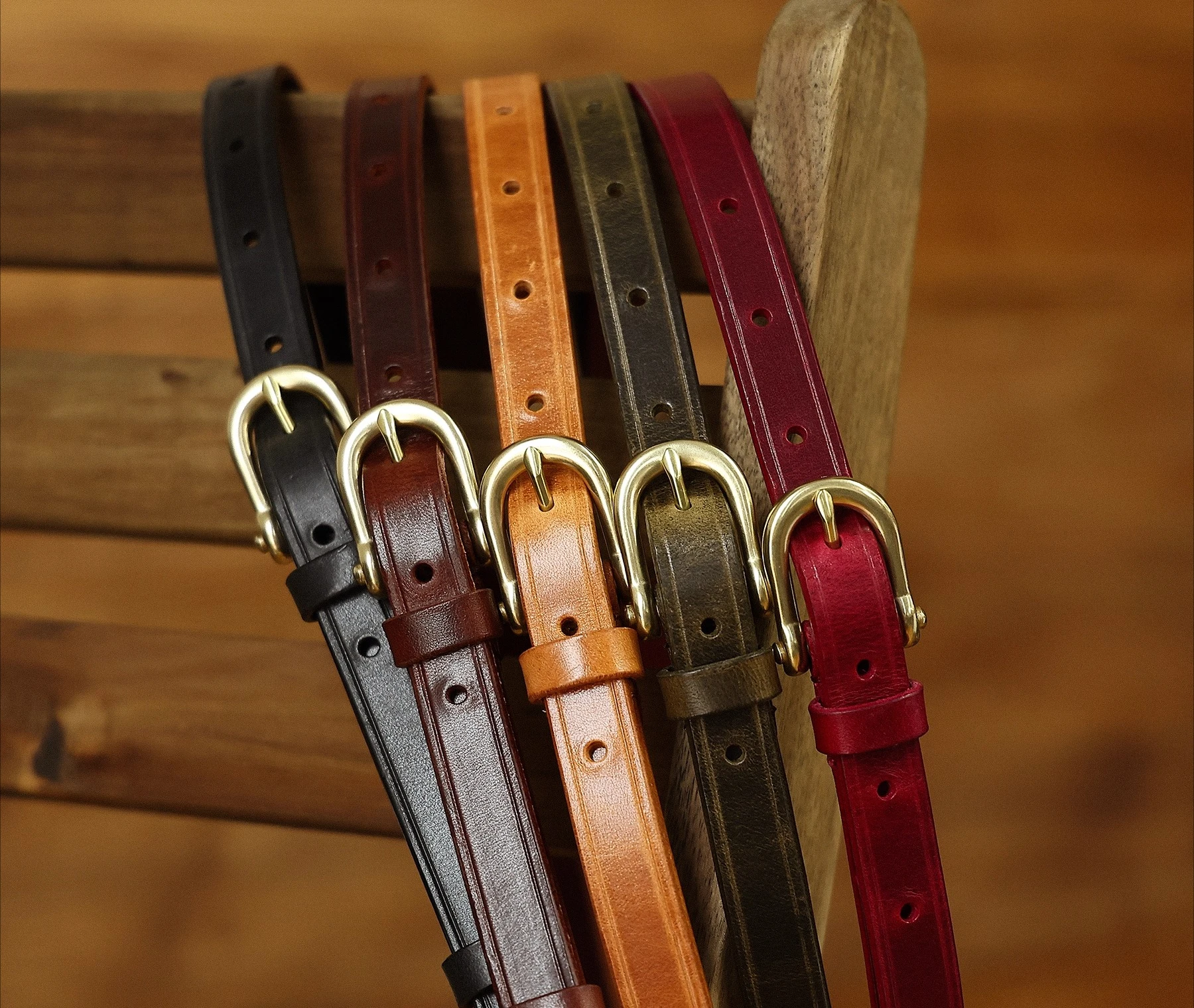 

Simple vintage thin leather belt with real leather needle buckle head layer leather niche belt waistband handmade