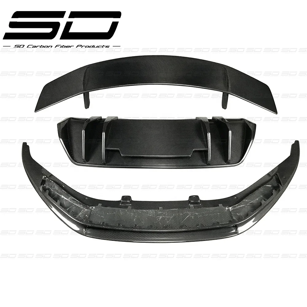 V Style 3k Carbon Fiber Front Lip Rear Spoiler Rear Diffuser For Au di R8