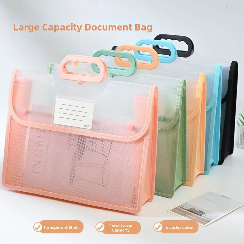 

Многофункциональная сумка для хранения тестовой бумаги с функцией видимых кнопок, студенческая большая сумка, портативная водонепроницаемая папка для файлов