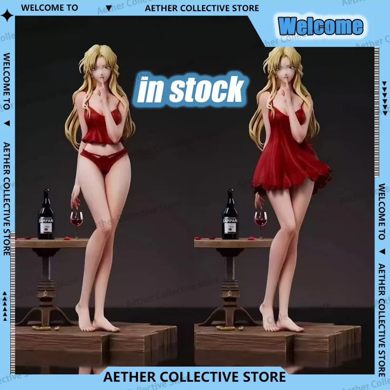 Figurine PVC 30 cm Détective Conan Vermouth, Statue Anime en Robe de Nuit Rouge, Décoration de Bureau, Cadeau pour les Passionnés d'Anime