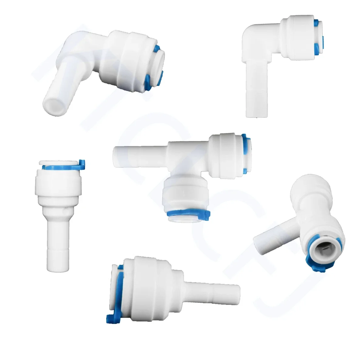 Reverse Osmosis 1/4 3/8 Hose Connection Quick Coupling 1/4 3/8 Stem L Straight Tee RO Water Aquarium Plastic Joint Pipe Fitting