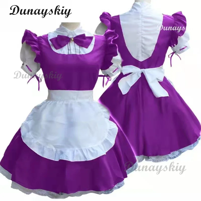 Colores Cosplayer Anime vestido de Lolita disfraz de sirvienta Cosplay Nekopena encantador juego Anime trajes mujeres pajarita uniforme de sirvienta negro