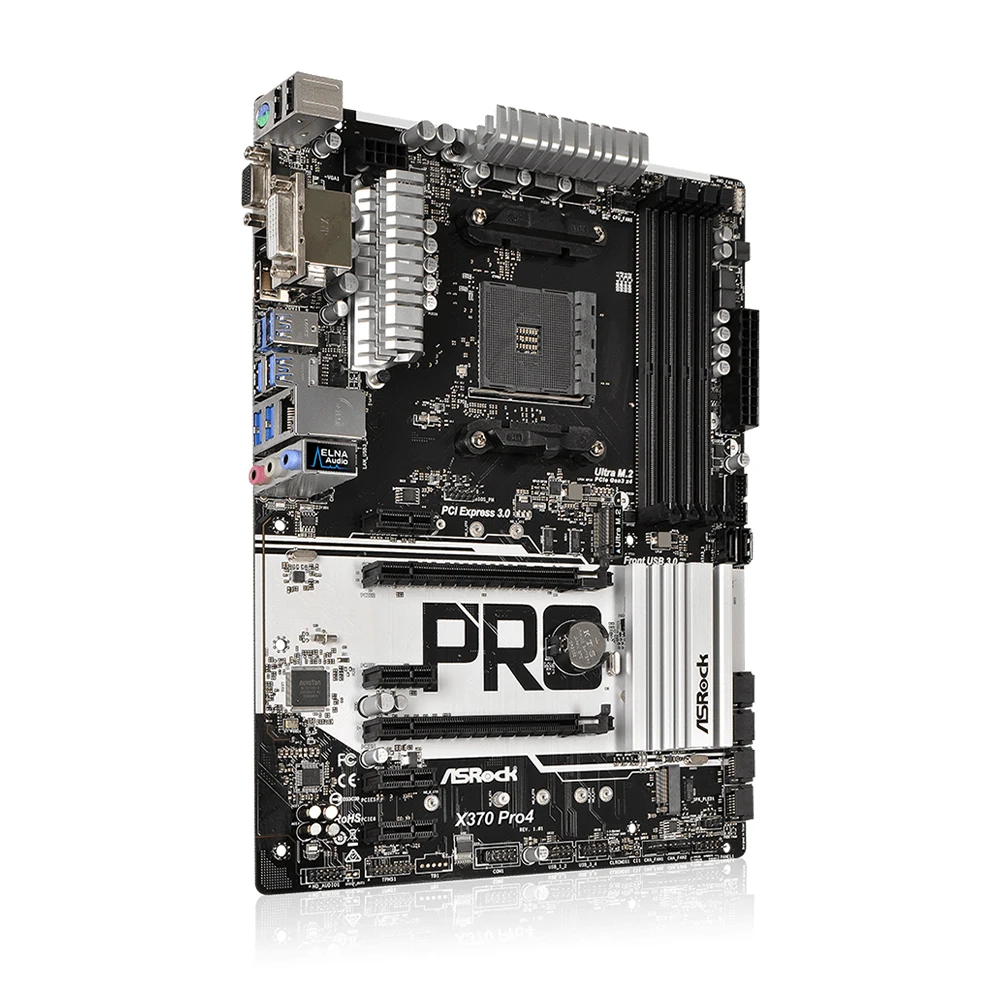 ASROCK X370 Pro4 마더보드 AMD X370 소켓 AM4, Ryzen 7 5800X3D Ryzen 9 5950X Ryzen 5 5600X CPU 4 x DDR4 64GB 지원