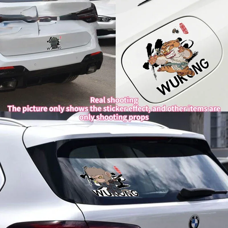 Cartoon Anime Game Peripheral Reflectiv Sticker Black Myth Wukong Tiger Monster Destiny Man Car Body Rear Glass Creative Sticker