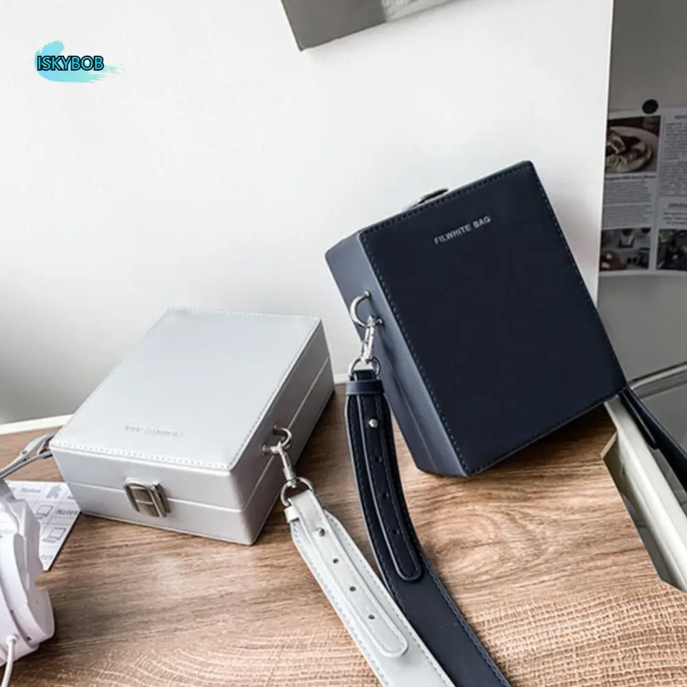 

Trendy Simple Men's Crossbody Bag Letter Hard Geometry Bag Streetwear Smooth Phone Bag Male