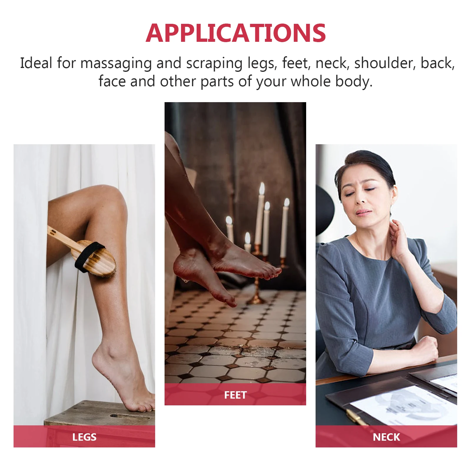 

4pcs Wooden Massaging Bars Guasha Wood Sticks Body Scraping Tools For Neck Shoulder Back Face Leg Foot Relaxation Premium Wood
