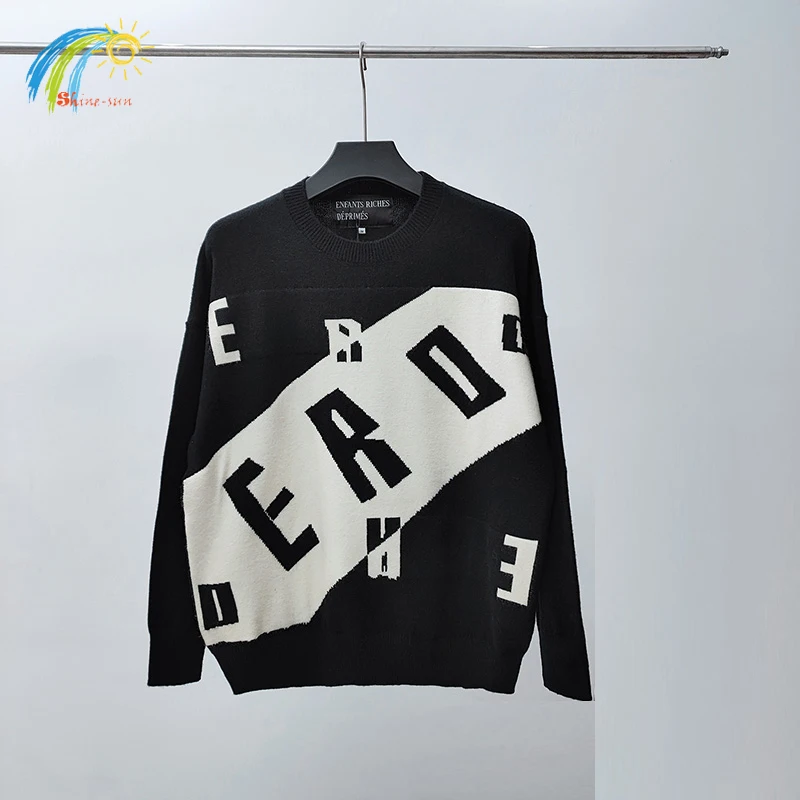 

Classic Letters Logo Jacquard ERD Sweater Men Women Couple Casual Enfants Riches Deprimes Crewneck Knit Sweatshirts With Tags