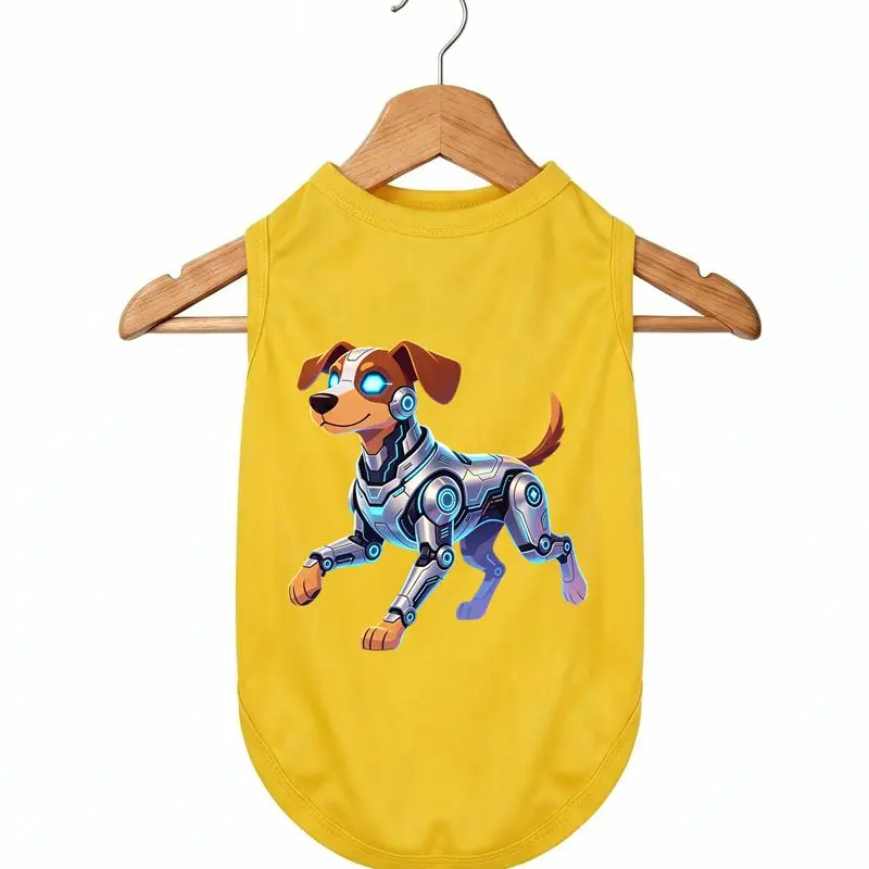 

Quick Dry Dog Vest Summer - Cartoon Robot Puppy Tank Top Breathable Pet Clothes