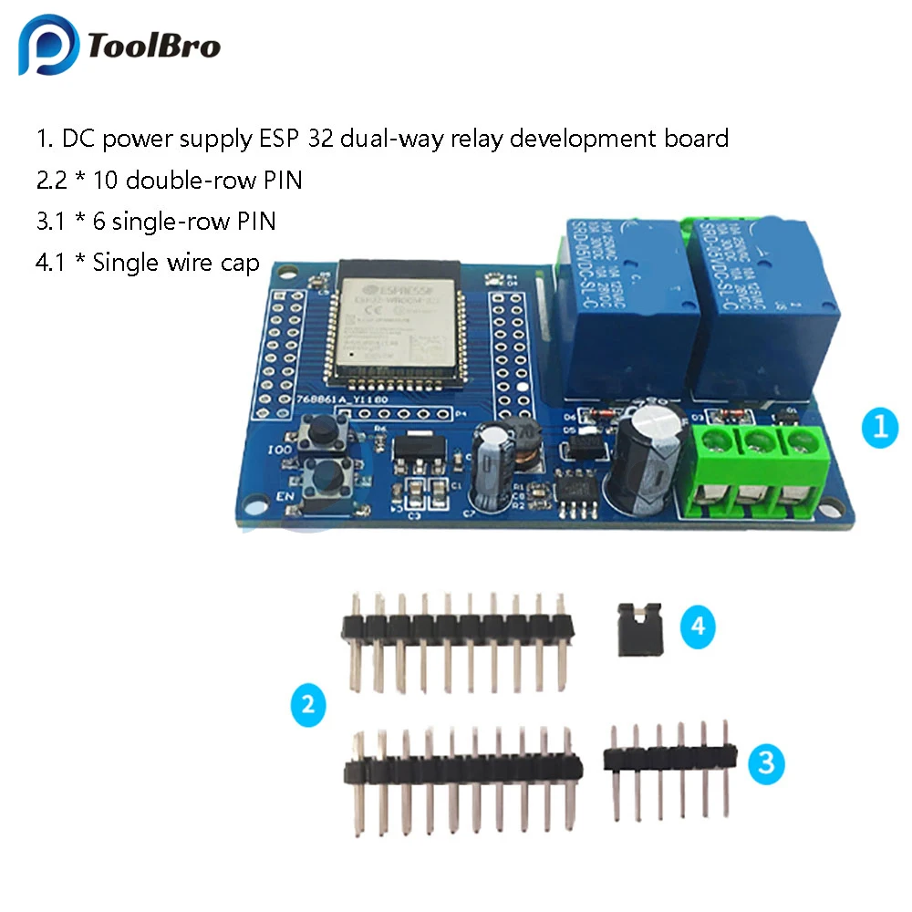 ESP32 5V 12V Relay Board Dual Channel Wireless WIFI Relay Module ESP32-WROOM Development Board DC5-60V for Arduino Power Supply