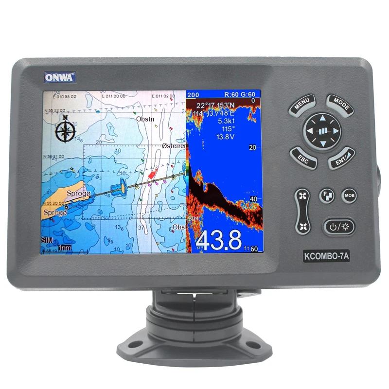 

KCombo-7A ONWA 7 inch marine navigator GPS navigation Chart Plotter combo with and built-in AIS Transponder