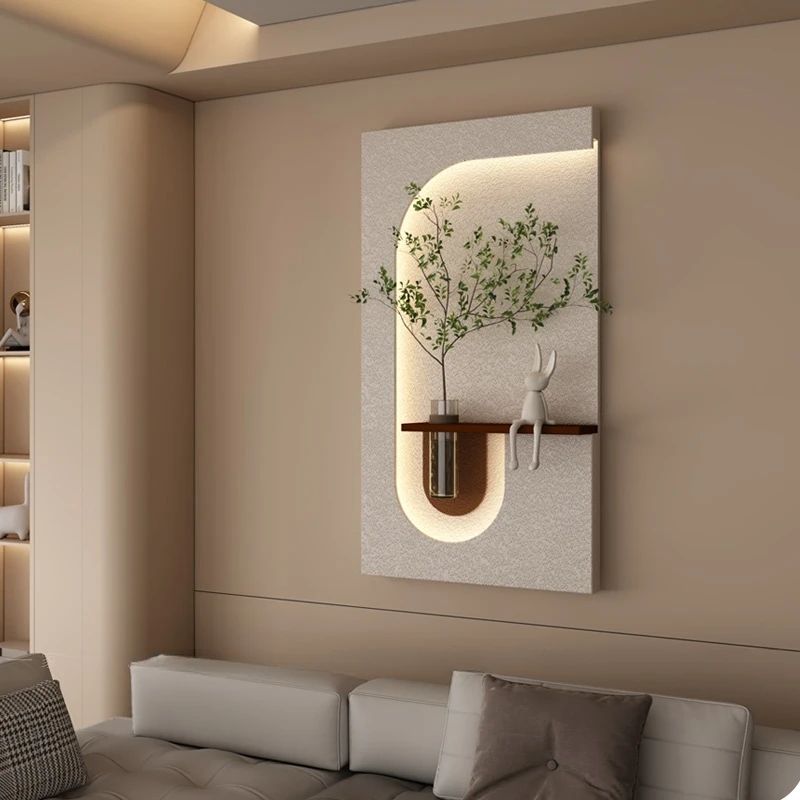 زينة المدخل وحدة إضاءة LED جداريّة مصابيح النباتات الخضراء للممر المدخل غرفة المعيشة الحديثة معلقة اللوحة المنزل زهرية أضواء جدارية