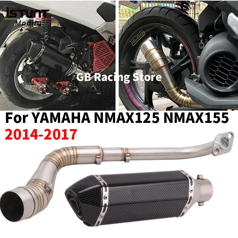 For YAMAHA NMAX125 NMAX155 NMAX 125 155 2014-2017 Full System Motorcycle Exhaust Escape Moto Modify Front Pipe Carbon Muffler