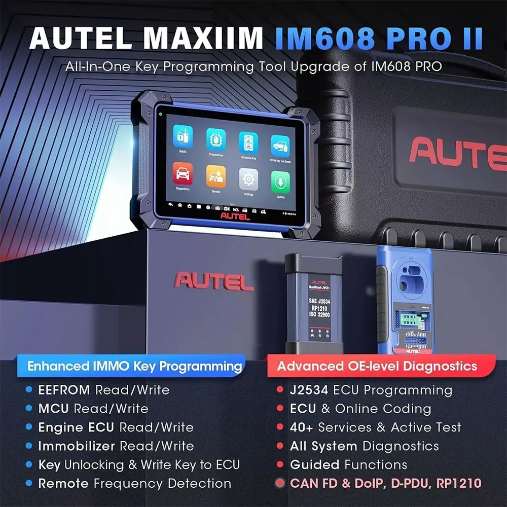 Autel MaxiIM IM608 PRO II Key PR0GRAMMING Tool Diagnostic Scanner IM608S II 40+ Service CANFD & DOIP Bidirectional Car Scanner