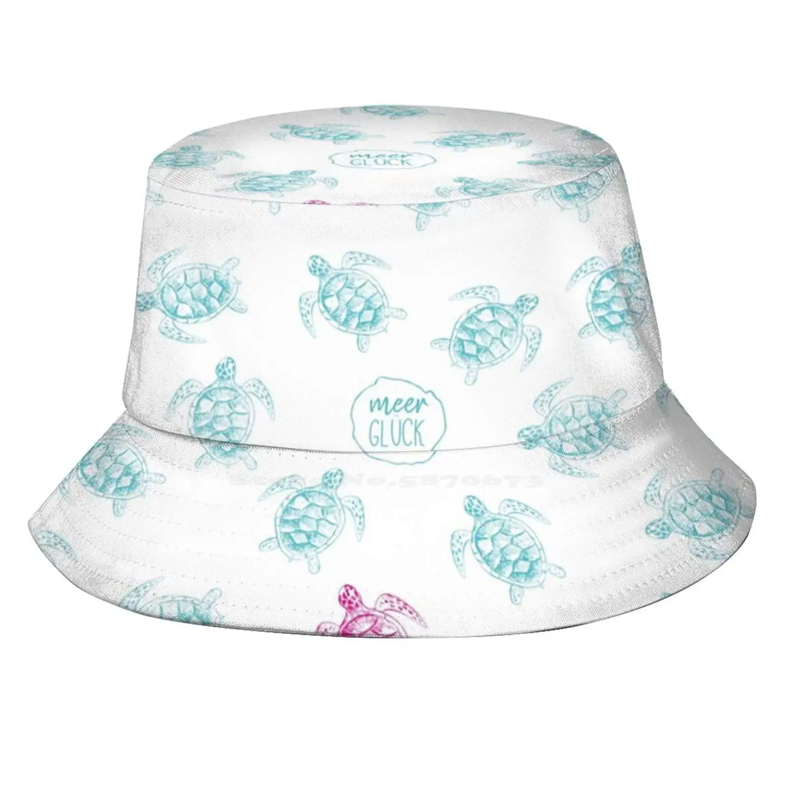 Turtle Mania White Sun Cap Fisherman Hat Bucket Hats Waterturtle Seychelles White Turquoise Ocean Happiness At Sea Vacation Sun