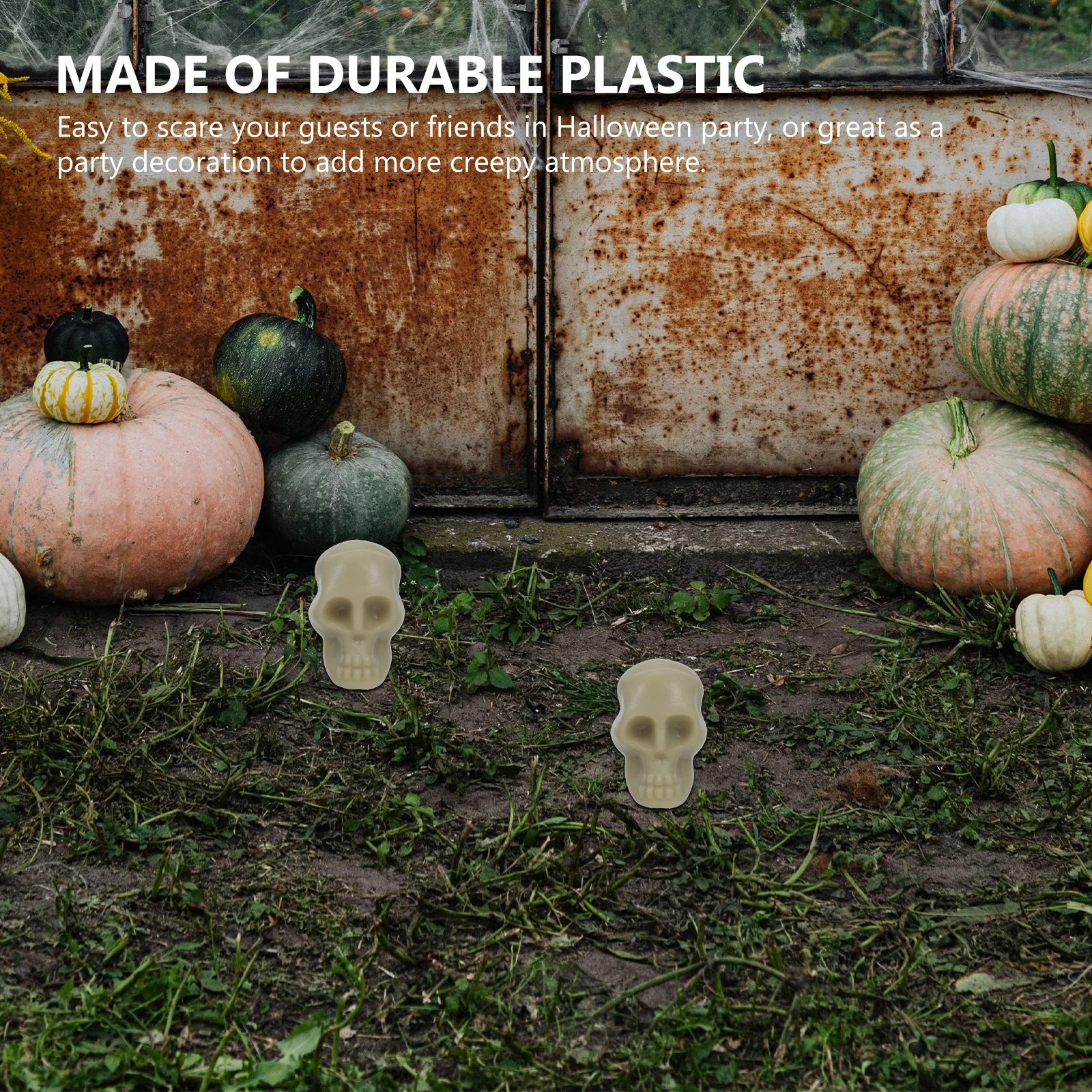 

100Pcs Mini Skull Prop Halloween DIY Decor Set for Creepy Atmosphere Decoration Plastic Skull Adornment Accessory