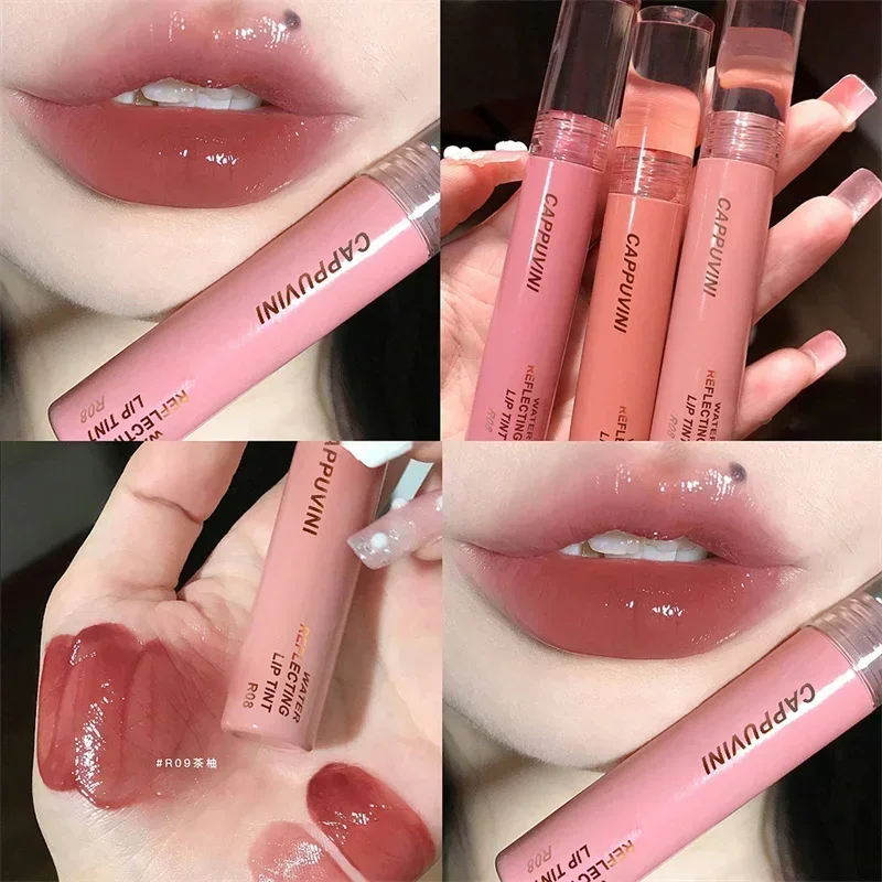 2024 New 6 Color Mirror Dyeing Lip Gloss Moisturizer Liquid Lipstick Waterproof Long Lasting Red Lip Tint Korean Makeup Cosmetic