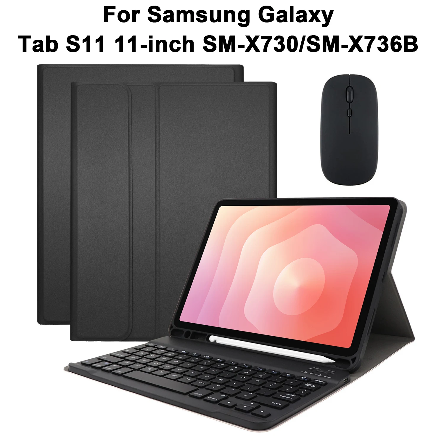 

Чехол с клавиатурой для Samsung Galaxy Tab S11 11 дюймов 2025, чехол с беспроводной Bluetooth-клавиатурой для Galaxy Tab S11, 11-дюймовый чехол для планшета