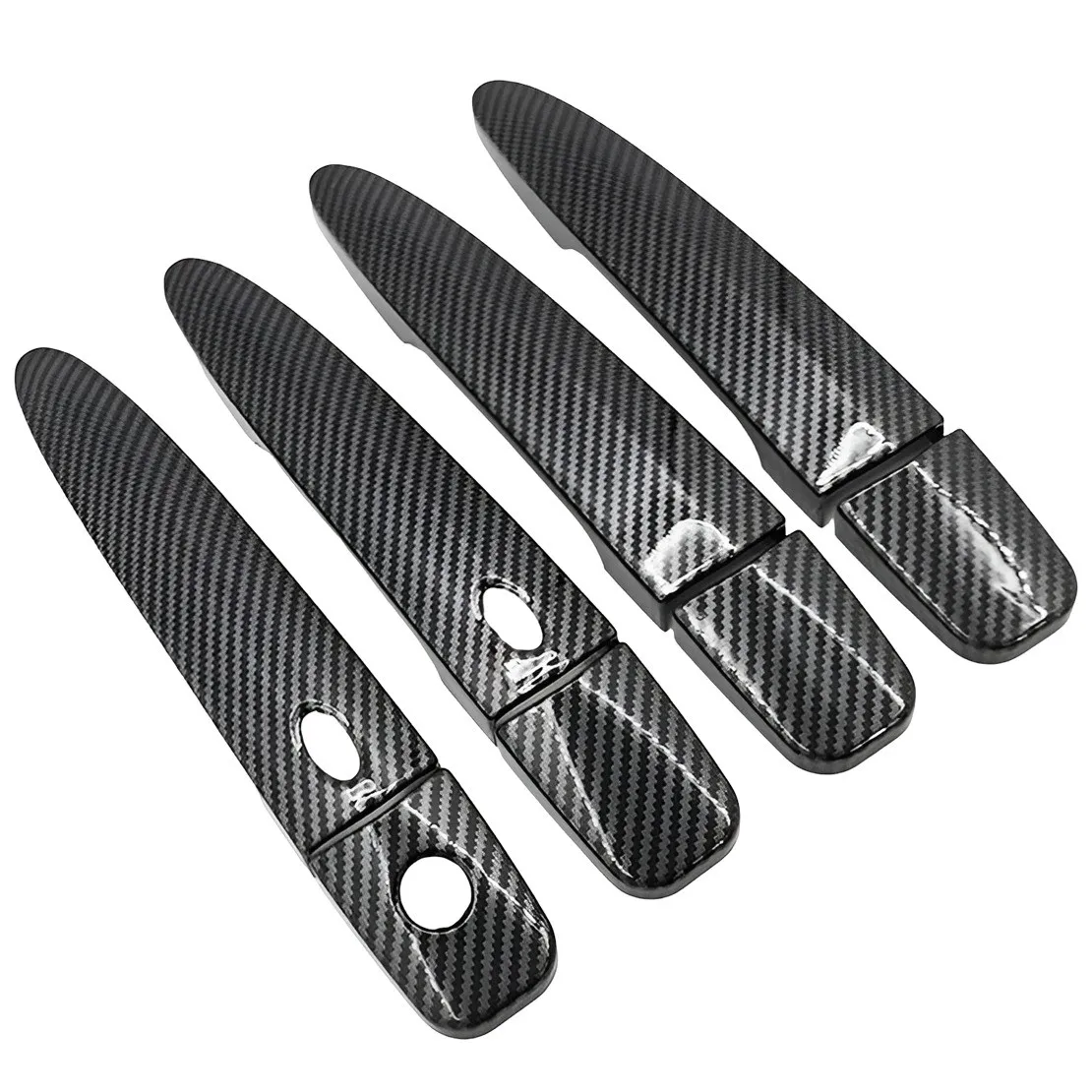 Carbon Fiber Texture Exterior Side Door Handle Cover Cap Molding Trim  Fit For Nissan Maxima Sedan 2009-2014