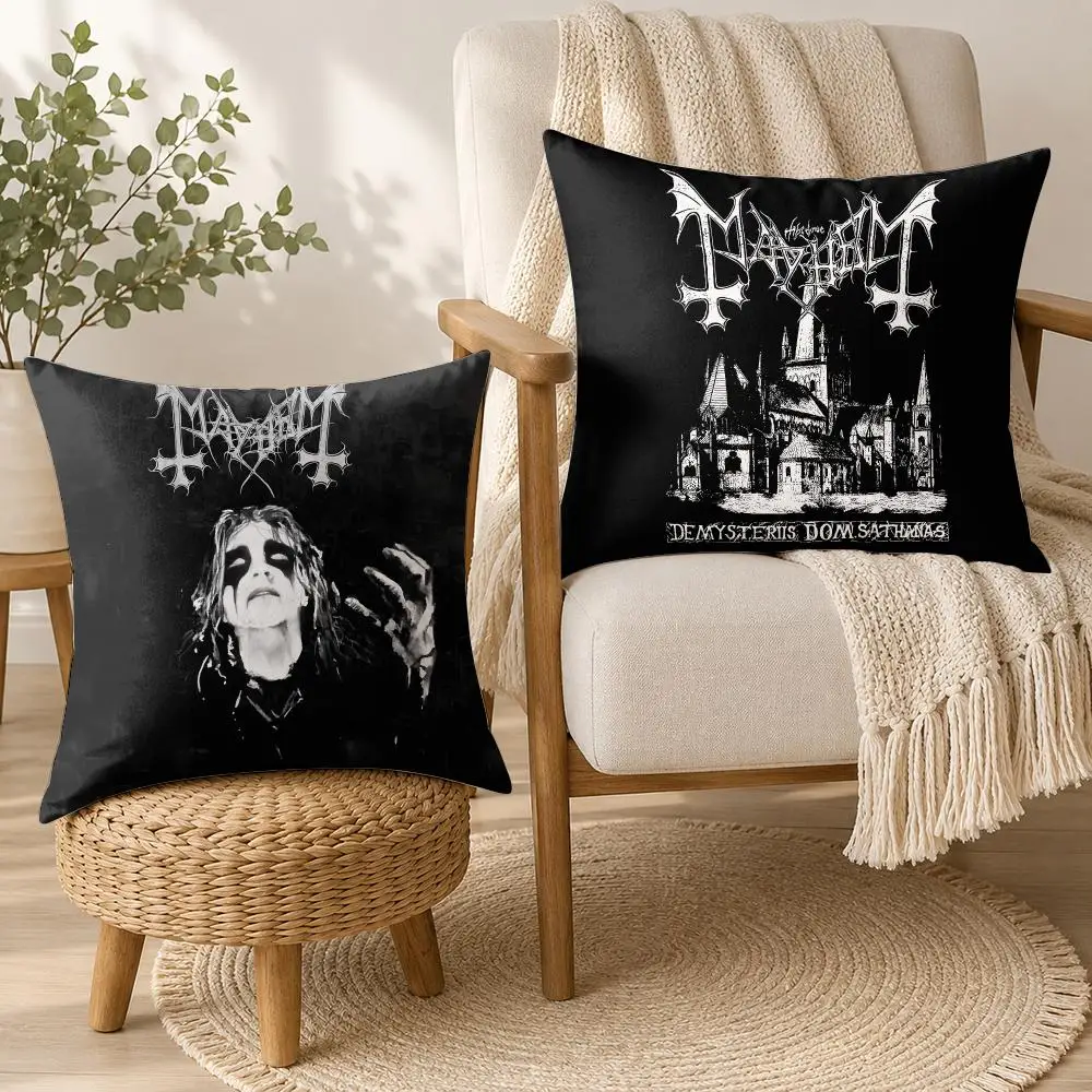 Band M-Mayhem Rock Cushion Cover Square Decorative Throw Pillow 40x40cm For Sofa Bedroom Living Room Home Decor