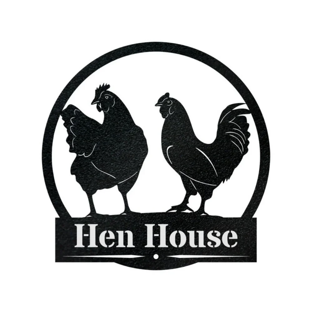Personalized Chicken Farm Sign Hens Monogram Custom Rustic Charm Outdoor Artwork Farmhouse Aesthetic Poultry Decor