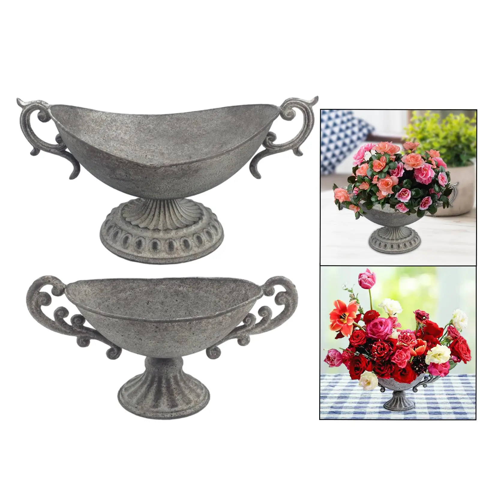 

Flower Urn Vase Metal Flowers Vase Nordic Goblet Vase Home Decoration Anniversary, Ceremony Tabletop Flower Stands Urn Planter