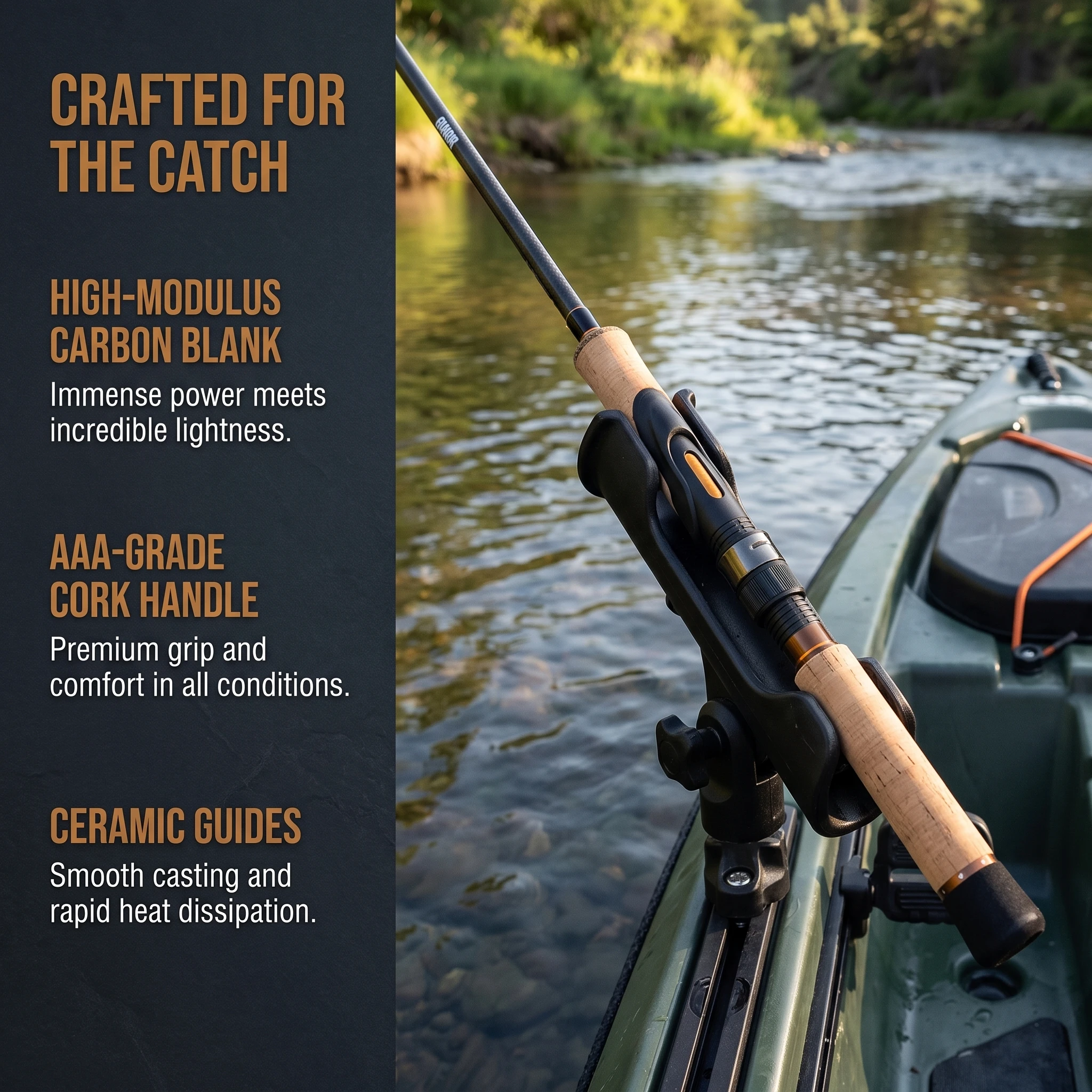 Goture Professional CarbonSpinning Fishing Rod Grade Cork Handle Ceramic Guides Ultralight Portable Lure Pole for All Anglers