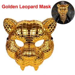 Halloween Animal Cosplay Mask Lion Tiger Leopard Stage Show Prop Mask Golden Leopard Mask Costume Accessories Party Supplies