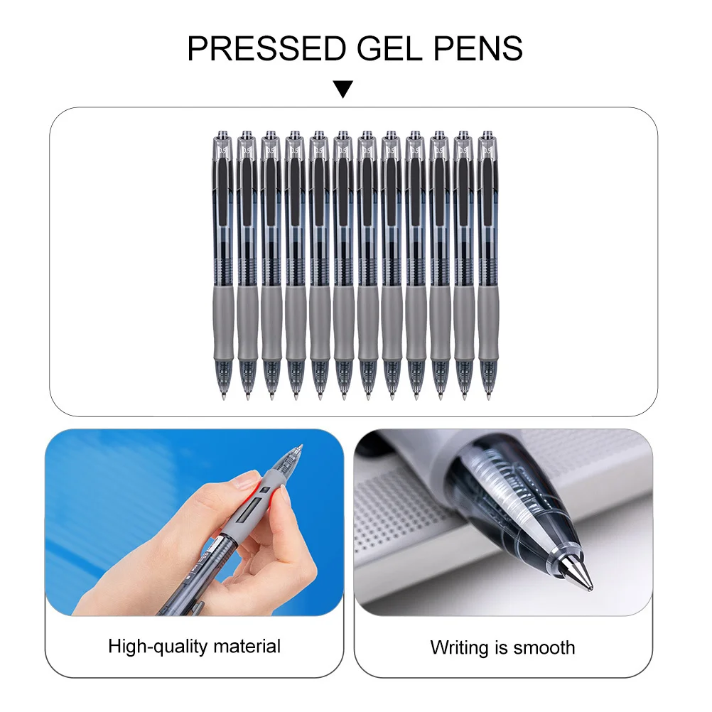 12 قطعة أقلام هلام محايدة ضغط 0.5 مللي متر تلميح السلس الكتابة توقيع مدرسة طالب مكتب القرطاسية أقلام الحبر الأسود الأسطوانة #6