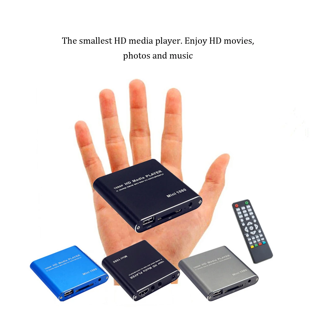 Mini Full HD Media Player Support SD Card USB Disk 1080P Autoplay Video Photo Music MP4 MP3 Multi-Media HDD Advertising Player