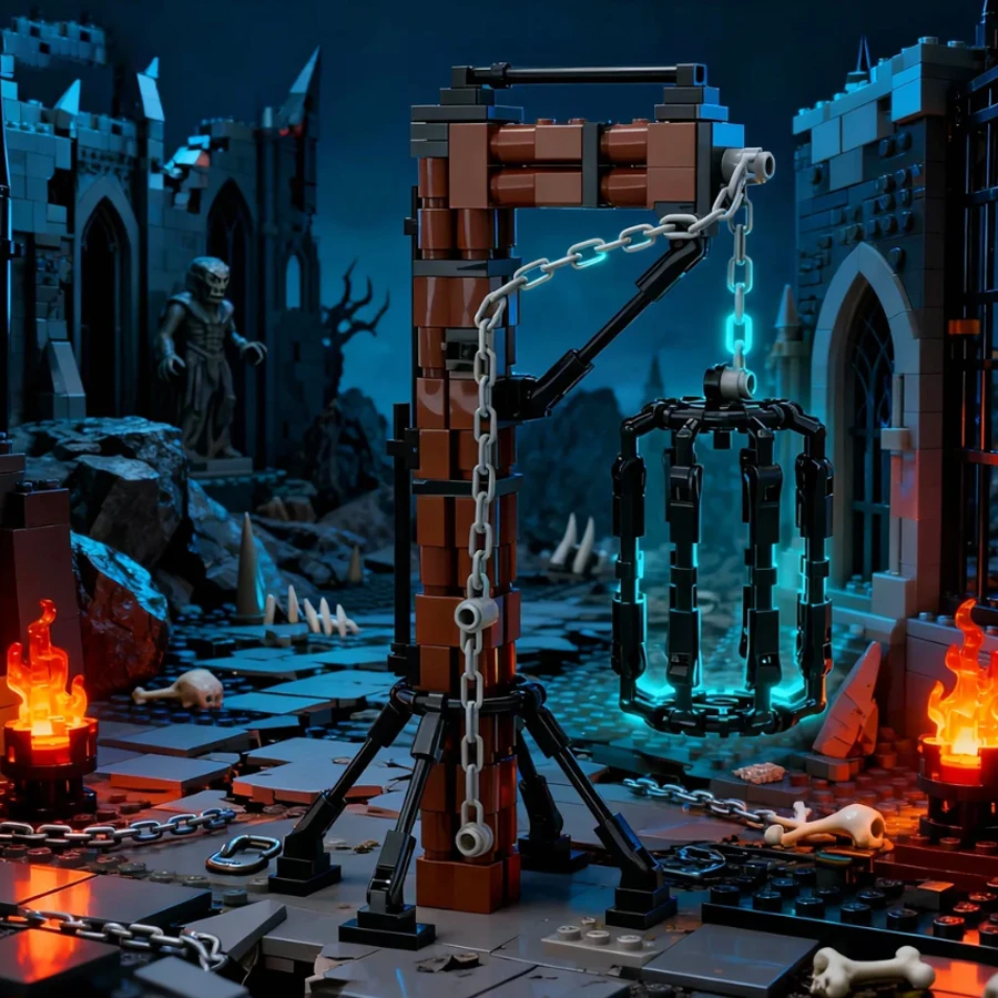 

MOC Enthusiast Hanging Cage Building Block Model, Prison Cage Assembly Blocks, Birthday Gift, Christmas Gift