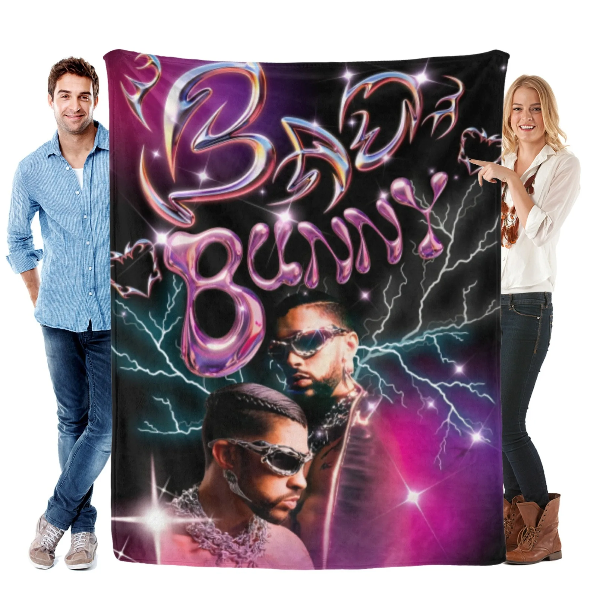 

Flannel blanket, hip-hop artist print, suitable for all seasons, bedroom sofa, soft and comfortable