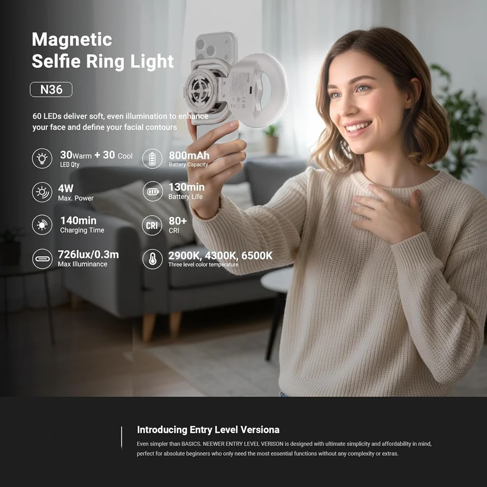 For Selfie Magnetic Ring Light Featuring A Phone Cooling Function, For Phones Featuring For Magsafe Functionality