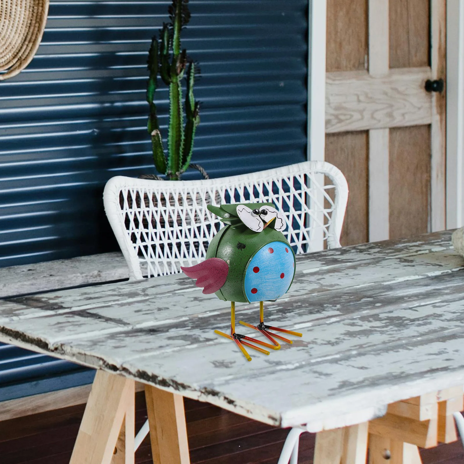 

Iron Cat Owl Decorative Animal Sculpture Sturdy Garden Bonsai Decor Creative Desktop Ornament Widely Use Home Office