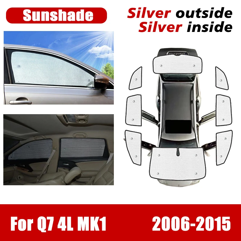 For Audi Q7 4L MK1 2006-2015 Full Coverage Sunshades Window Windshield Anti-UV Sunscreen Cover Visors Sun Blinds Car Accessories