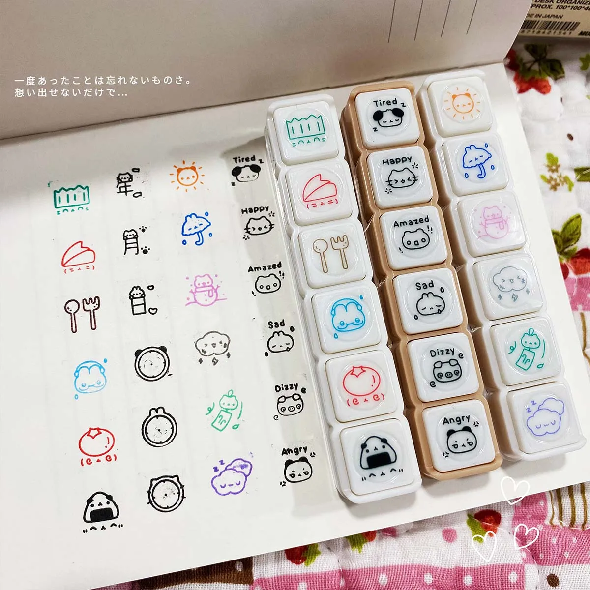 WAKAWAKA Kawaii Stamps Decorative Stamps for Scrapbooking Stationery For Arts Diy Crafts Album Journal Planner