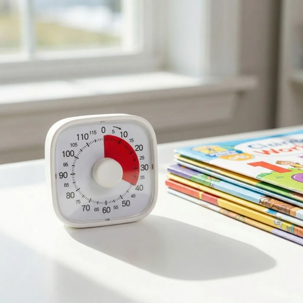 120 Minutes Visual Timer Silent Operation Visualization Countdown Alarm Clock Self-Discipline Portable Kitchen Timer Children