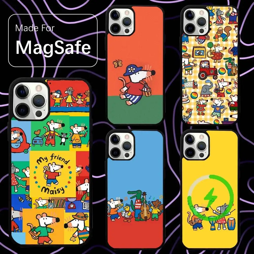 

Чехол для телефона Maisy Mouse Rat для iPhone 16,15,14,13,12,11, Pro, Max, Plus, Mini, SE, новая магнитная беспроводная зарядка Magsafe